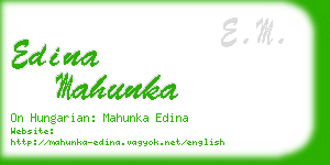 edina mahunka business card